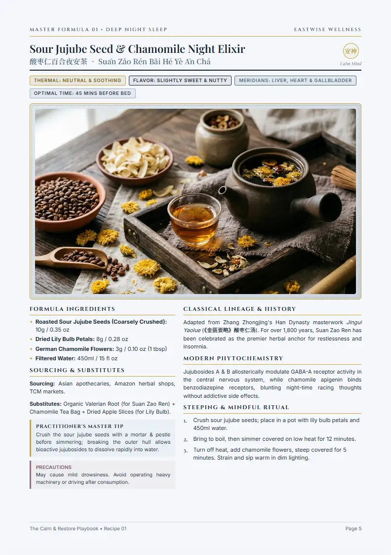 The Calm & Restore Playbook: Eastern Herbal Stress & Anxiety Remedies - calm and restore playbook, herbal remedies for stress, TCM anxiety tea, sleep recovery tea, nervous system reset